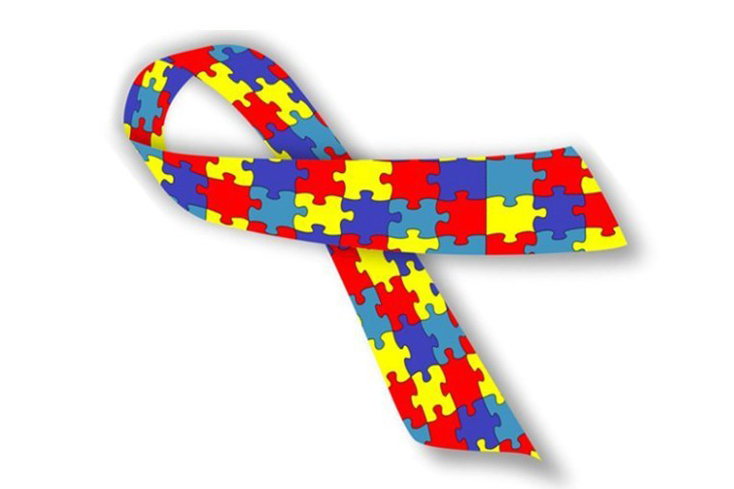 #PraCegoVer: Ilustração mostra o laço que é síbolo do autismo. Ele é todo colorido e formado por peças de quebra-cabeça.